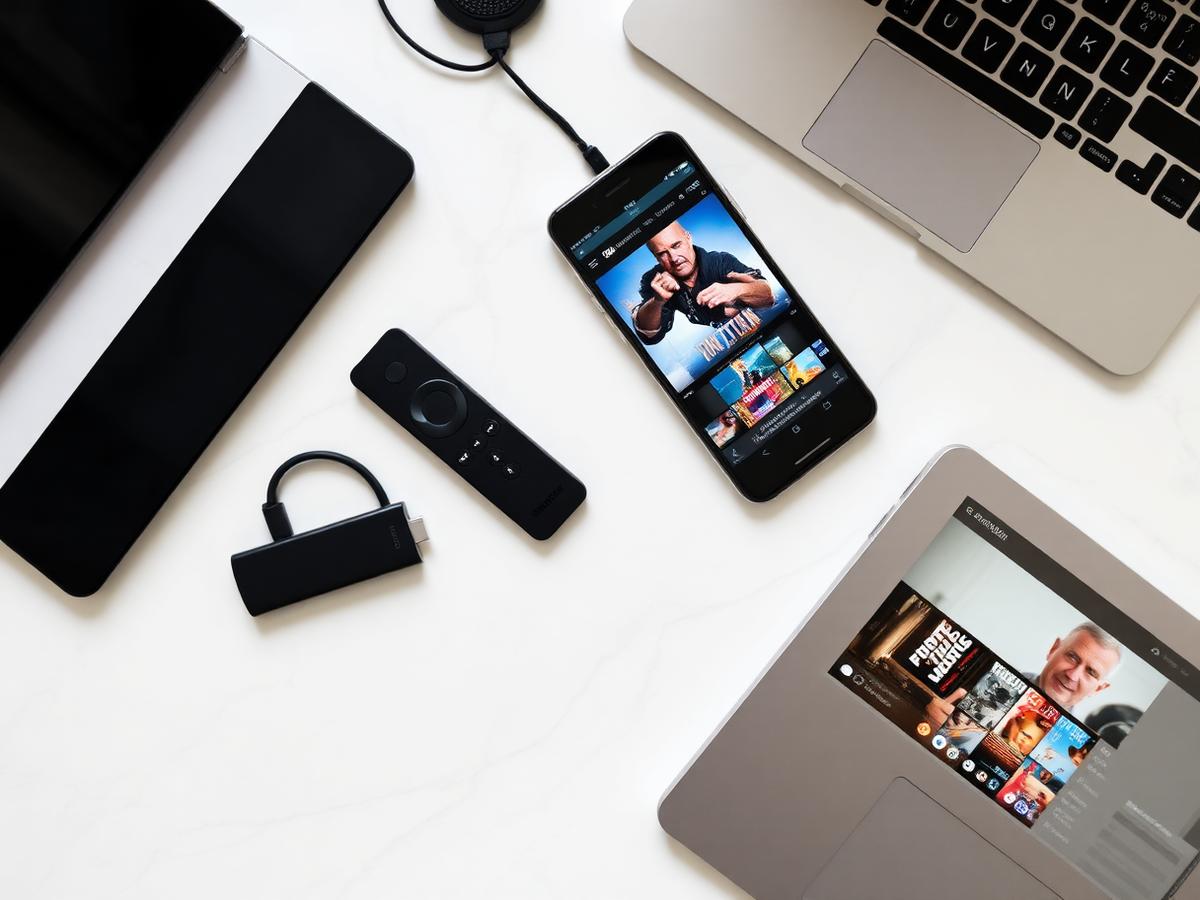 Vertex IPTV streaming on a TV, tablet and phone